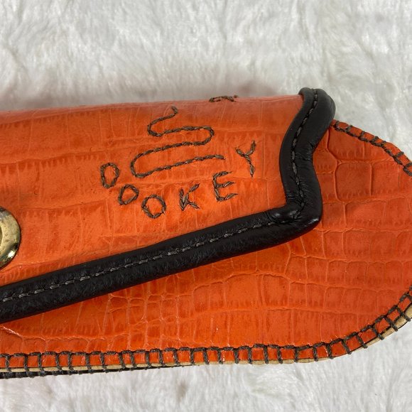 Vintage Tangerine Papaya  Dookey Croco Bag Wristlet - Picture 2 of 6